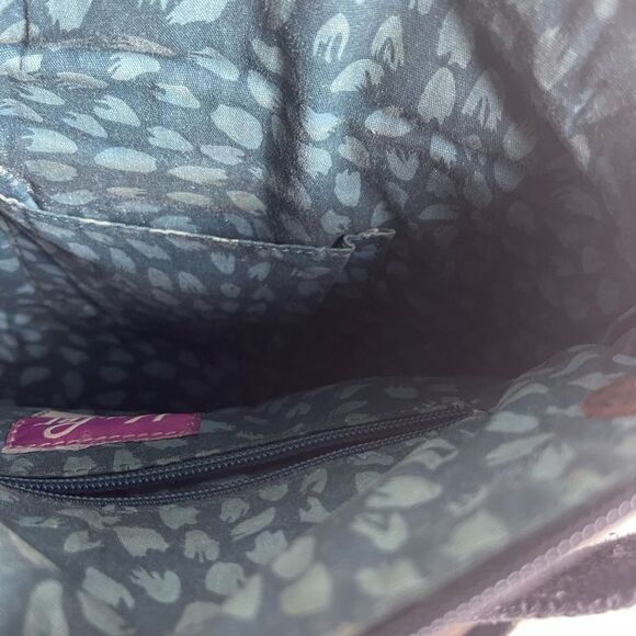 - Fossil Key-Per black quilted fabric ,gray trim and teal accents. Crossbo… - Picture 10 of 13